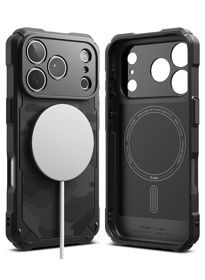 Ringke Rugged Gear Magnetic For iPhone 17 Pro Case For MagSafe, Prevents Oily Smudges Non-Slip Enhanced Grip Protective Cover - Camo Black - Image 1