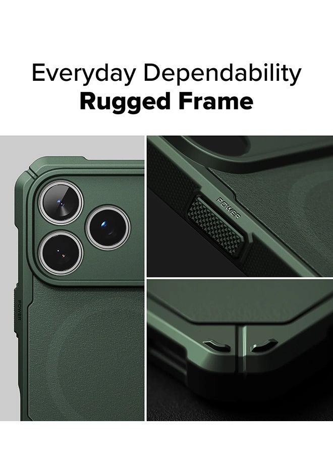 Ringke Rugged Gear Magnetic For iPhone 17 Pro Case For MagSafe, Prevents Oily Smudges Non-Slip Enhanced Grip Protective Cover - Dark Green - Image 4