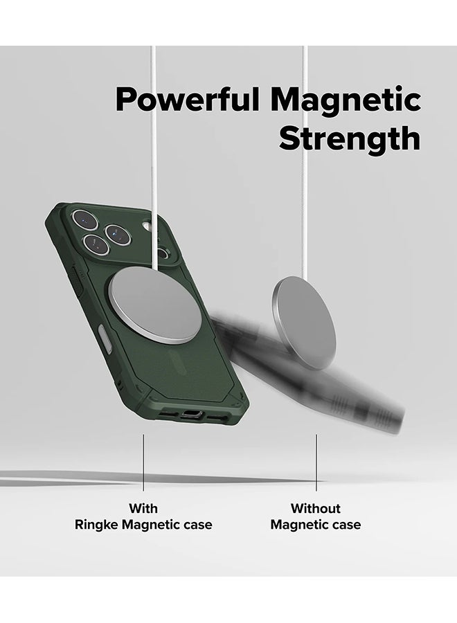 Ringke Rugged Gear Magnetic For iPhone 17 Pro Case For MagSafe, Prevents Oily Smudges Non-Slip Enhanced Grip Protective Cover - Dark Green - Image 3