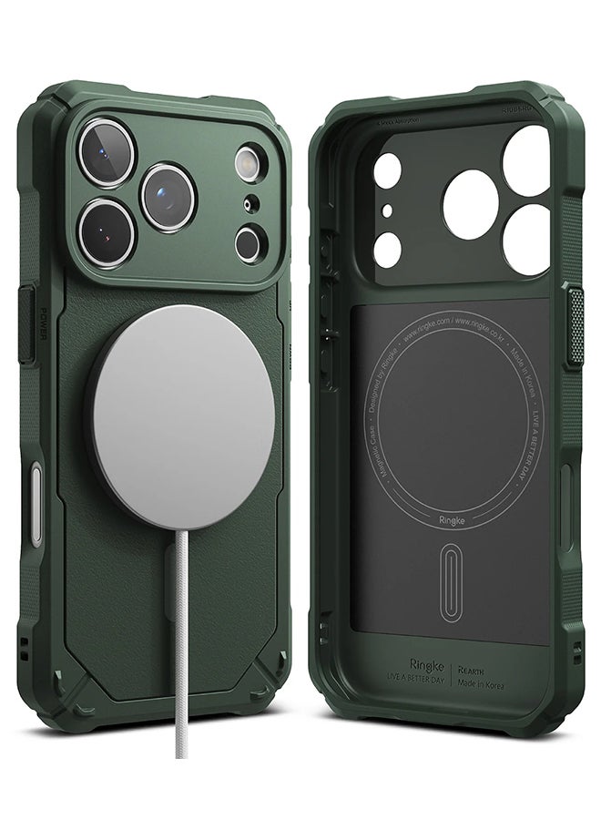 Ringke Rugged Gear Magnetic For iPhone 17 Pro Case For MagSafe, Prevents Oily Smudges Non-Slip Enhanced Grip Protective Cover - Dark Green - Image 1