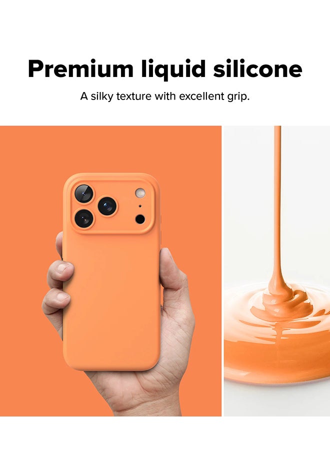 Ringke Silicone Magnetic For iPhone 17 Pro Case Cover Powerful Magnet Long Lasting Silky Feel Anti-Fingerprint Back Cover - Tangerine - Image 4