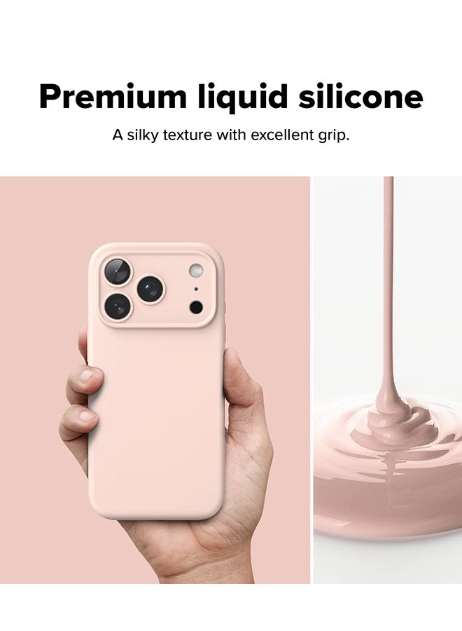 Ringke Silicone Magnetic For iPhone 17 Pro Case Cover Powerful Magnet Long Lasting Silky Feel Anti-Fingerprint Back Cover - Pink Sand - Image 3