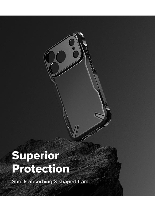 Ringke Fusion-X For iPhone 17 Pro Case Cover Transparent Hard Back Soft Flexible TPU Bumper Scratch Resistant Shockproof Protection Back Phone Cover - Black - Image 3