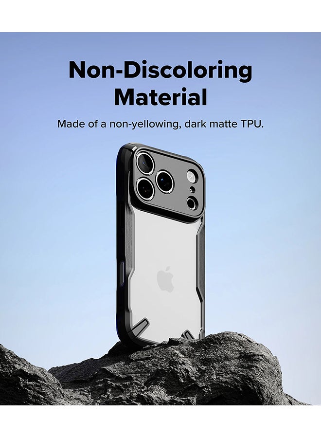 Ringke Fusion-X For iPhone 17 Pro Case Cover Transparent Hard Back Soft Flexible TPU Bumper Scratch Resistant Shockproof Protection Back Phone Cover - Black - Image 4