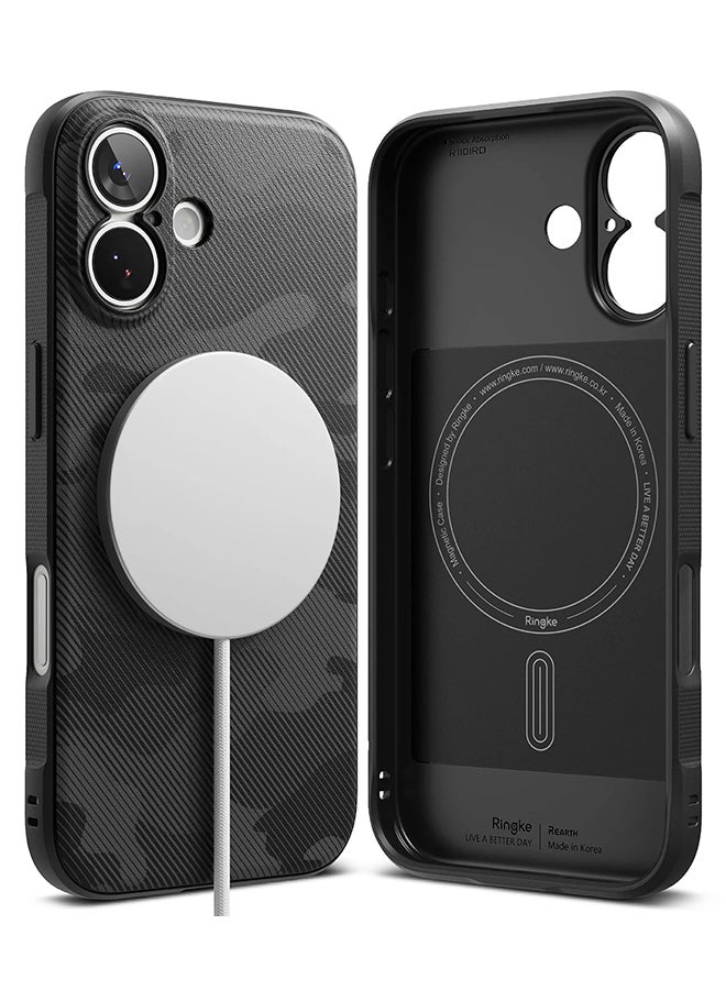 Ringke Onyx Magnetic For iPhone 17 Case [For MagSafe] Enhanced Grip Tough Flexible TPU Shockproof Rugged TPU Bumper Drop Protection Phone Cover - Camo Black - Image 1