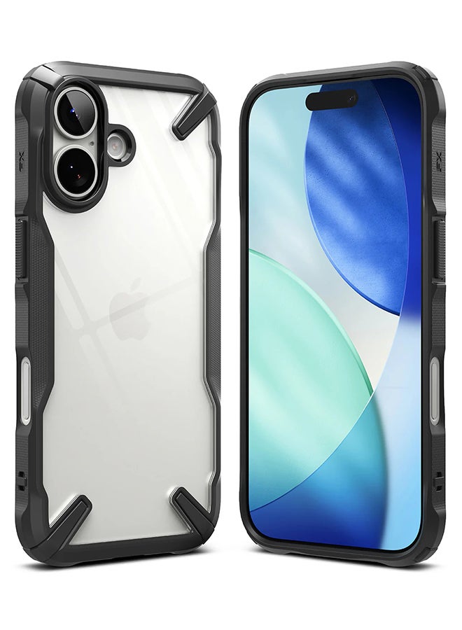 Ringke Fusion-X For iPhone 17 Case Cover Transparent Hard Back Soft Flexible TPU Bumper Scratch Resistant Shockproof Protection Phone Cover - Black - Image 1