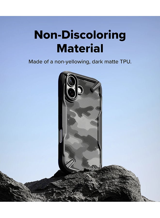Ringke Fusion-X For iPhone 17 Case Cover Transparent Hard Back Soft Flexible TPU Bumper Scratch Resistant Shockproof Protection Back Phone Cover - Camo Black - Image 4