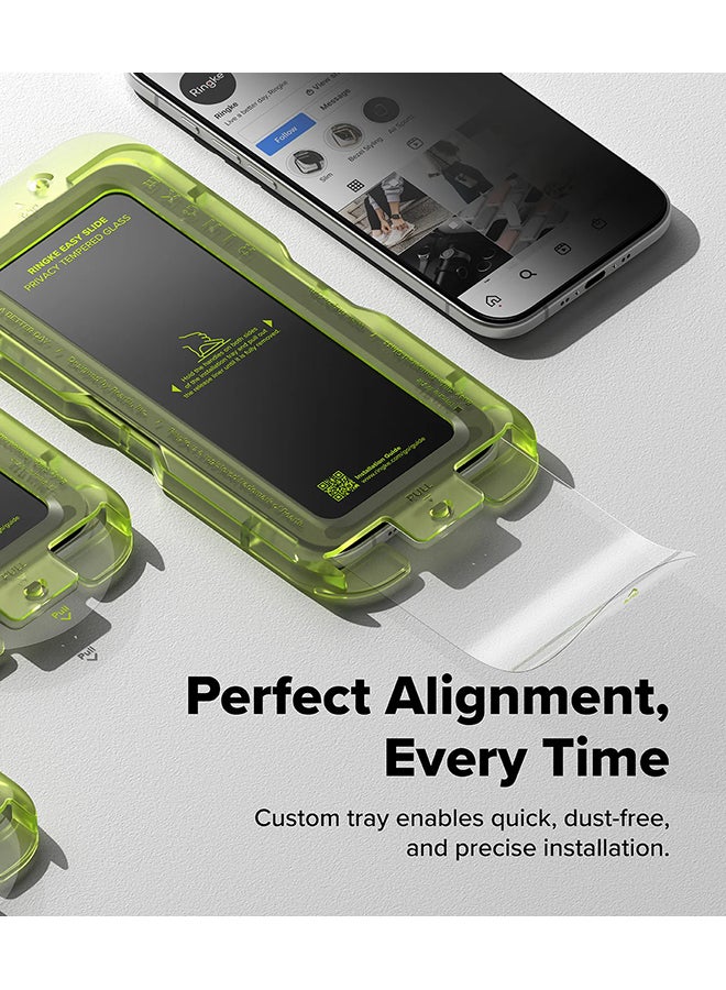 Ringke Privacy Tempered Glass Easy Slide, Anti Spy For iPhone 17 Air Screen Protector,Case Friendly Privacy Screen Protector - 2 pack, w installation Jig - Image 3