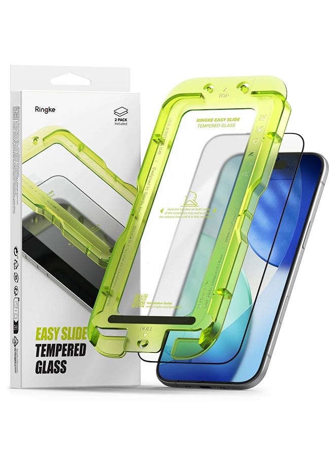 Ringke Tempered Glass Easy Slide For iPhone 17 Air Screen Protector, Case Friendly 9H Hardness, Anti-Scratch, Easy to Install - 2 Pack, W Installation Jig - Image 1