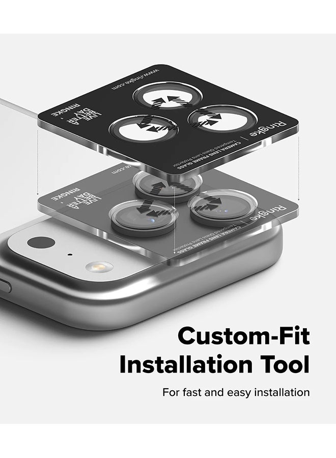 Ringke Camera Lens Frame Glass Protector For iPhone 17 Pro / 17 Pro Max, Anti-Fingerprint Tempered Glass Covers & Aluminum Alloy Frames - 2 Pack - Image 4