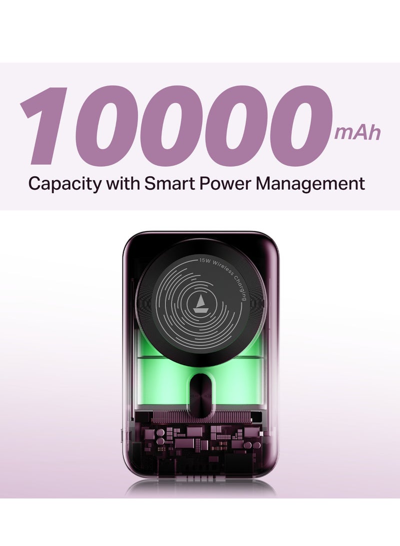 boAt New Launch EnergyShroom PB331 (Magsafe) 10000mAh Magnetic Wireless Powerbank, 15W Wireless & 22.5W Wired Charging for (iPhone 16,15,14,13 & 12, Android & Other Qi Enabled Devices) (Purple) purple - Image 4