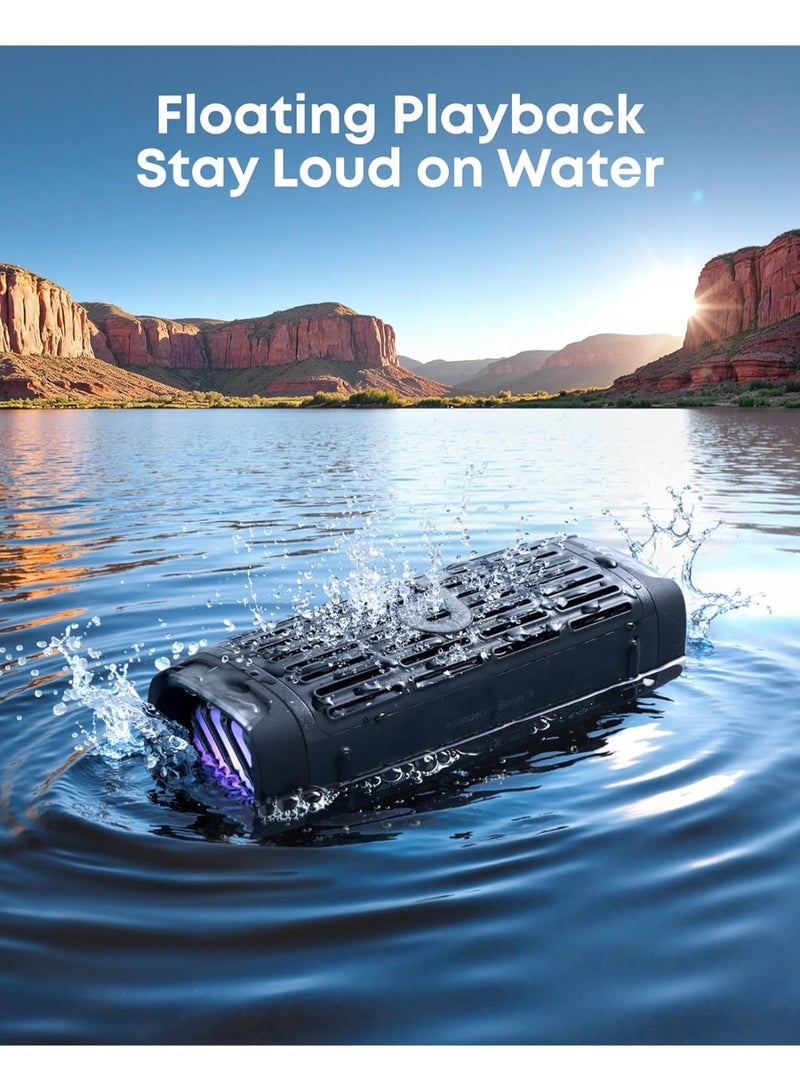 ساوند كور بوم 3i من أنكر، مكبرات صوت خارجية متينة، مقاومة للماء IP68، تشغيل عائم، مقاومة للمياه المالحة، باس أب 2.0، مكبر صوت محمول 50 واط، بلوتوث 5.3، وقت تشغيل 16 ساعة، TWS، قوارب الكاياك/الصيد/التخييم - Image 4