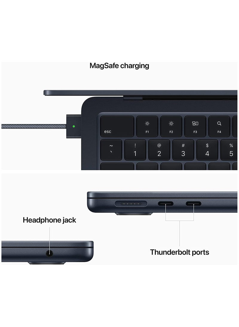 Apple Renewed - MacBook Air 2022 with Apple M2 Chip, 8-Core CPU/8-Core GPU, 13-inch, 8GB RAM, 256GB SSD Storage, Midnight English/Arabic Midnight - Image 5