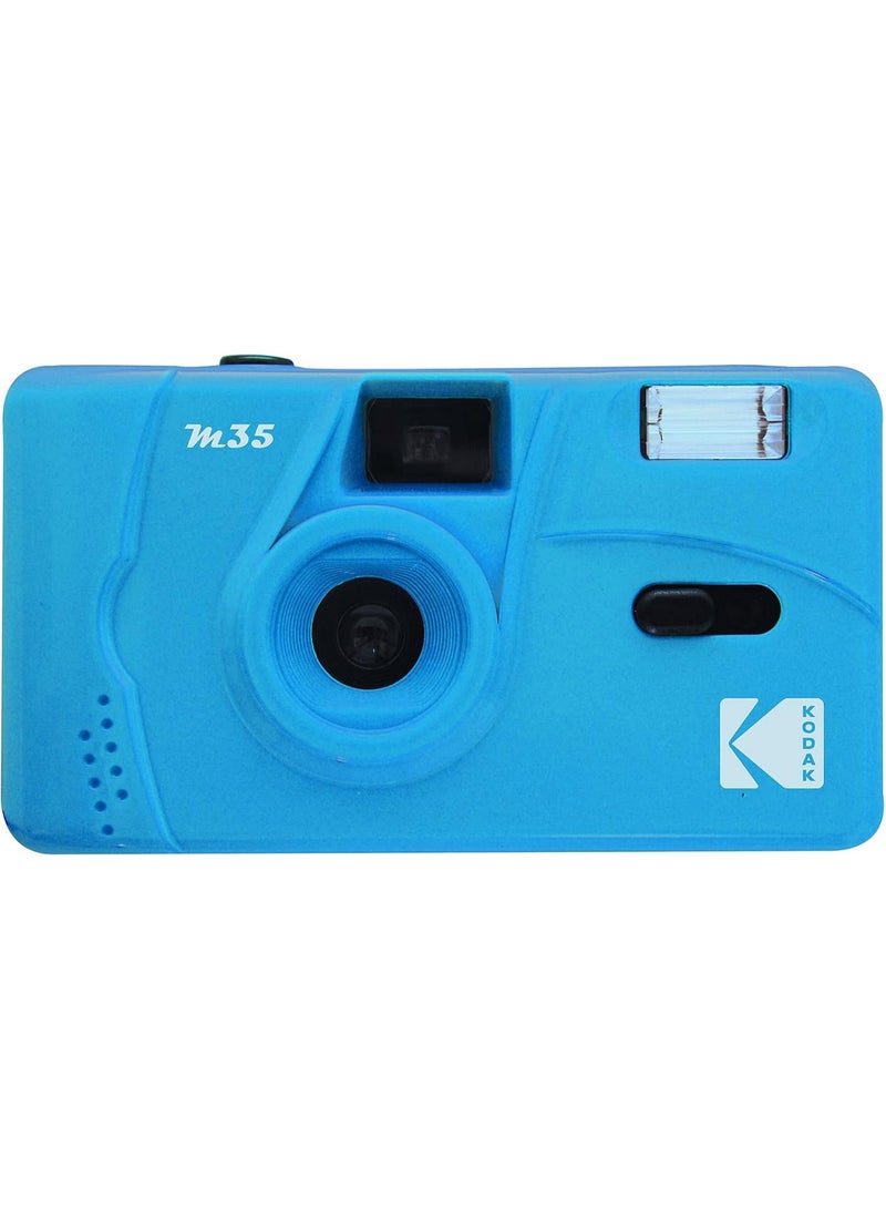 كوداك M35 35mm Film Camera - Focus Free, Reusable, Built in Flash, Easy to Use (Cerulean Blue) - Image 1