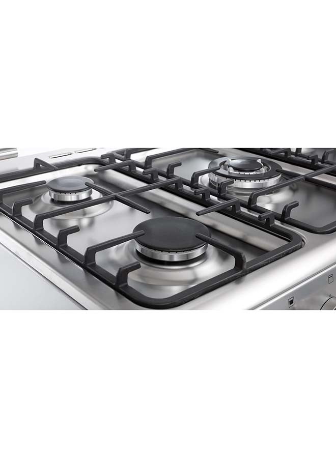 هوفر فرن غاز كامل 90x60 سم مع 5 شعلات، شواية، دوار، إشعال تلقائي، ميزات أمان، دعم مقلاة من الحديد الزهر، ستانلس ستيل، صنع في تركيا - ضمان لمدة سنة - HGC-V95G-S - Image 5