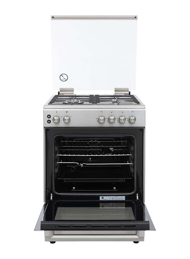 HOOVER 60x60 Gas Cooker - 4 Burners, Full Gas Oven & Grill, Rotisserie, Auto Ignition, Cast Iron Pan Support, Safety Features, Stainless Steel, 1-Year Warranty, Made in Turkey - HGC-V64G-SP HGC-V64G-SP Silver - Image 2