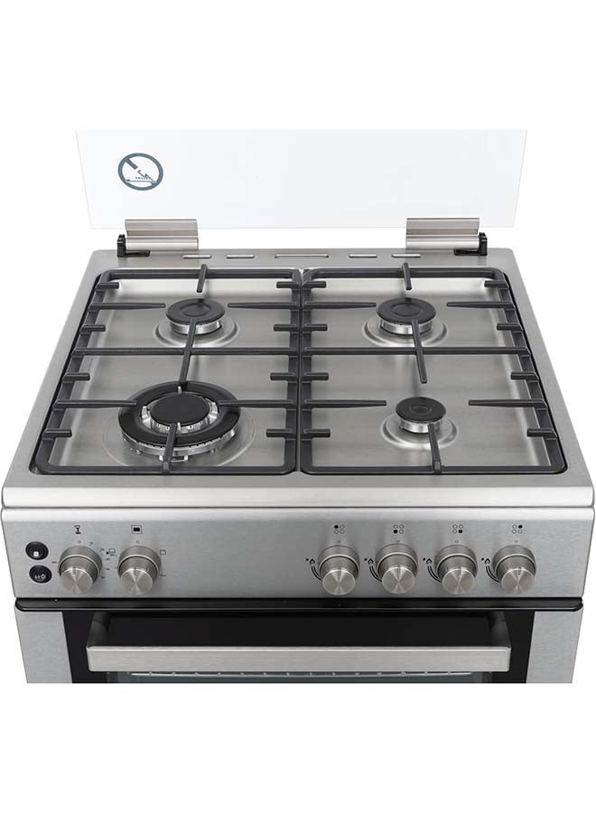 HOOVER 60x60 Gas Cooker - 4 Burners, Full Gas Oven & Grill, Rotisserie, Auto Ignition, Cast Iron Pan Support, Safety Features, Stainless Steel, 1-Year Warranty, Made in Turkey - HGC-V64G-SP HGC-V64G-SP Silver - Image 5