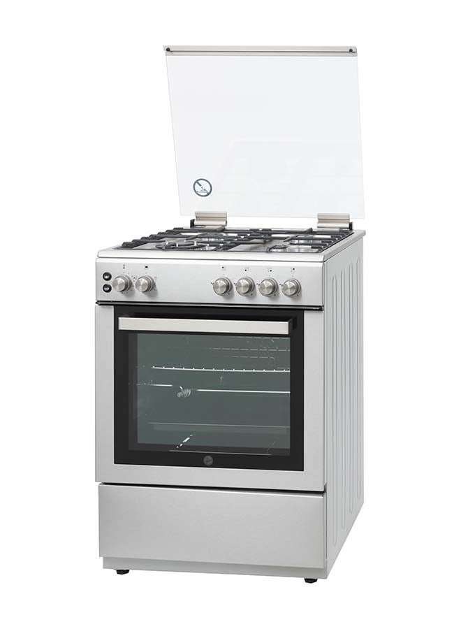 HOOVER 60x60 Gas Cooker - 4 Burners, Full Gas Oven & Grill, Rotisserie, Auto Ignition, Cast Iron Pan Support, Safety Features, Stainless Steel, 1-Year Warranty, Made in Turkey - HGC-V64G-SP HGC-V64G-SP Silver - Image 4