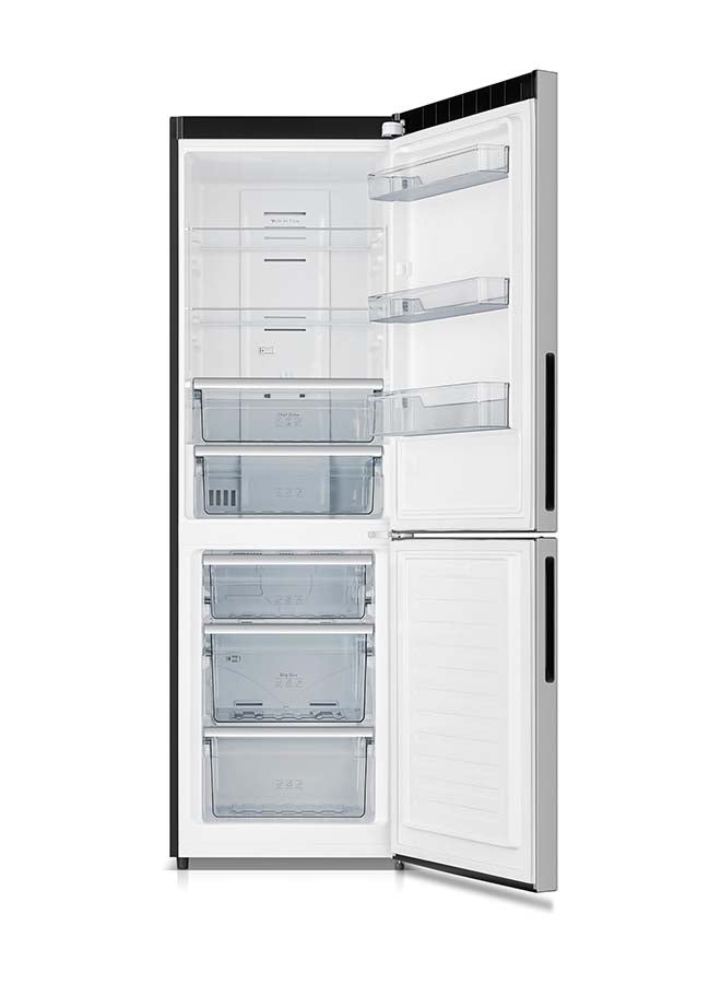 هوفر ثلاجة ذات بابين، 414 لتر، بدون صقيع، ضاغط عاكس، تدفق هواء متعدد، قسم تبريد، صانع ثلج دوار، ضوء LED، عرض على الباب، ضمان سنة واحدة، تشطيب إنوكس - HBR-K414-S - Image 4