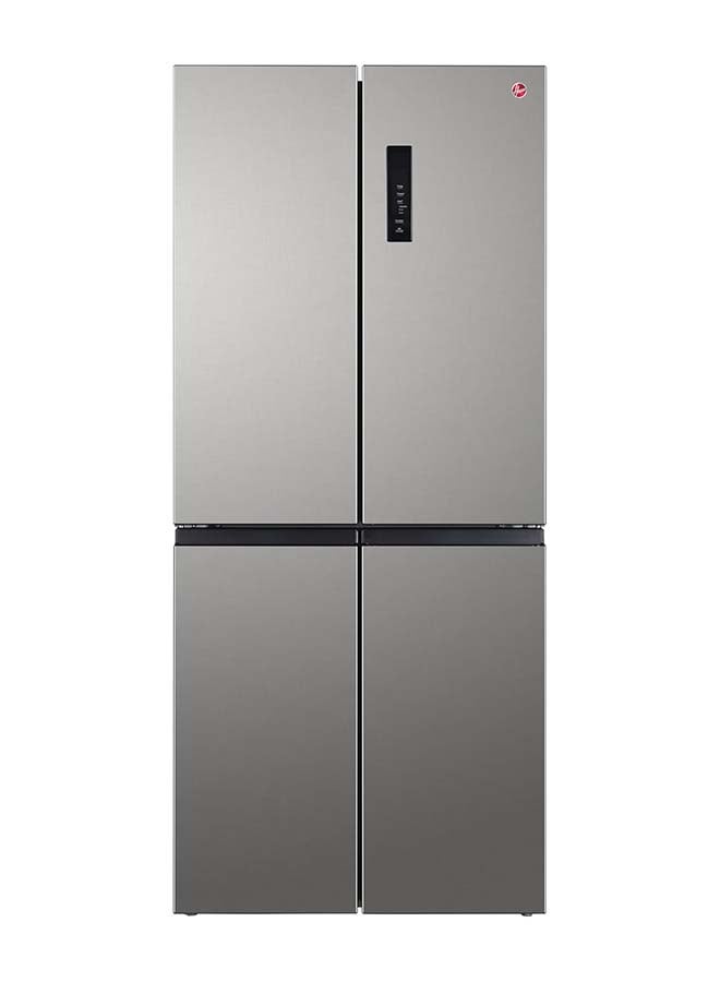 هوفر ثلاجة ببابين عرض 540 لتر، ثلاجة وفريزر بأربعة أبواب بتقنية العاكس المزدوج، تكنولوجيا التبريد المعدنية، تدفق هواء متعدد، أضواء LED، درج خضار مع تحكم في الرطوبة، تشطيب فولاذي، HXD-M540-S - Image 1