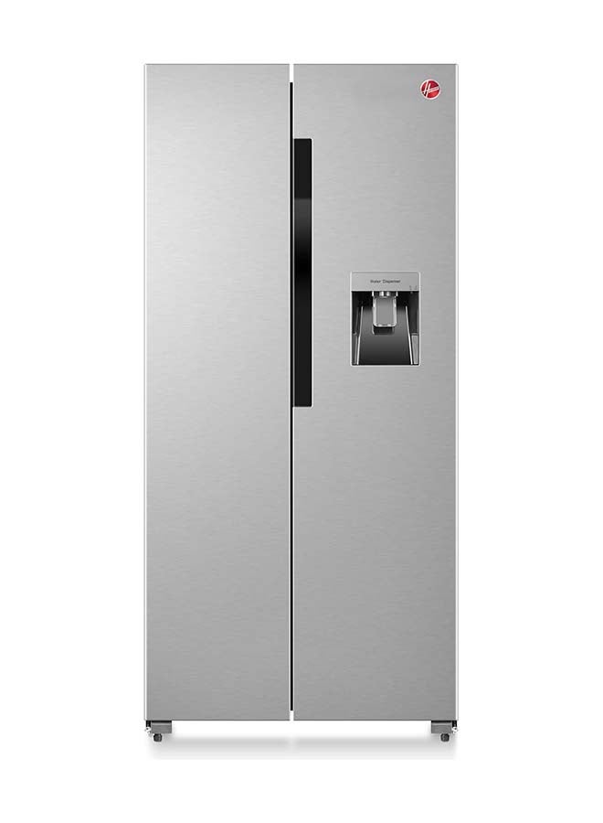 HOOVER Side By Side Refrigerator, 532L, Inverter, No Frost, Water Dispenser, Multi Air Flow, LED Light, Premium Silver Trim, Touch Control Display, Inox/Black, Ice Twister - HSB-K532-WS HSB-K532-WS Inox - Image 1