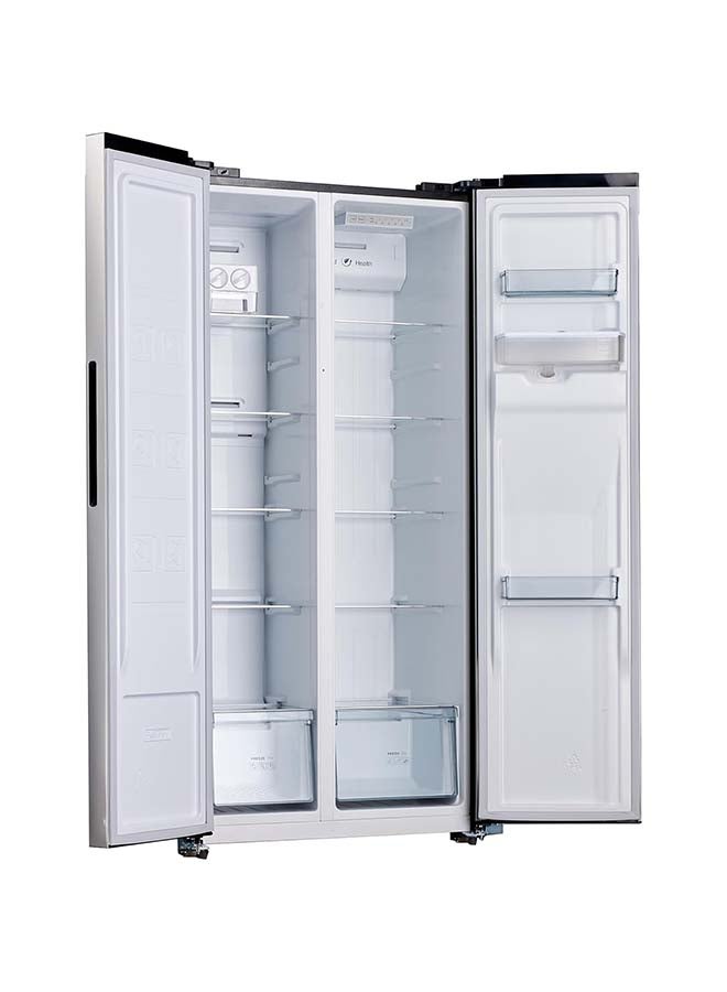 HOOVER Side By Side Refrigerator, 532L, Inverter, No Frost, Water Dispenser, Multi Air Flow, LED Light, Premium Silver Trim, Touch Control Display, Inox/Black, Ice Twister - HSB-K532-WS HSB-K532-WS Inox - Image 3