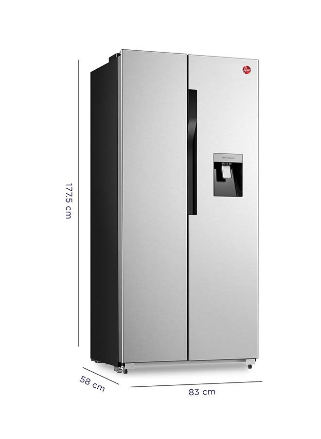 Hoover Side By Side Refrigerator, Inverter, No Frost, Water Dispenser, Touch Control Display, Inox/Black, 410L Net (532L Gross) – HSB-K532-WS HSB-K532-WS Inox - Image 2