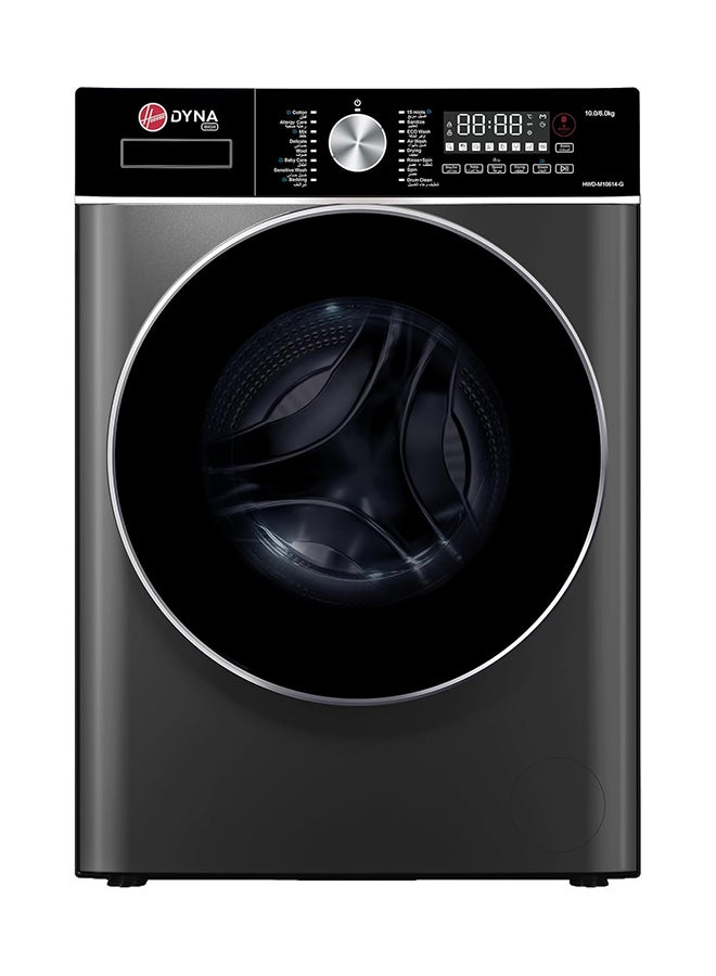 هوفر مجموعة غسالة ومجفف 10 كجم، سعة تجفيف 6 كجم، سرعة دوران 1400 دورة في الدقيقة، 17 برنامج، لوحة تحكم دوارة ولمسية، ضمان سنة واحدة من الشركة المصنعة وضمان 10 سنوات على محرك العاكس، رمادي لافا - HWD-M10614-G - Image 1