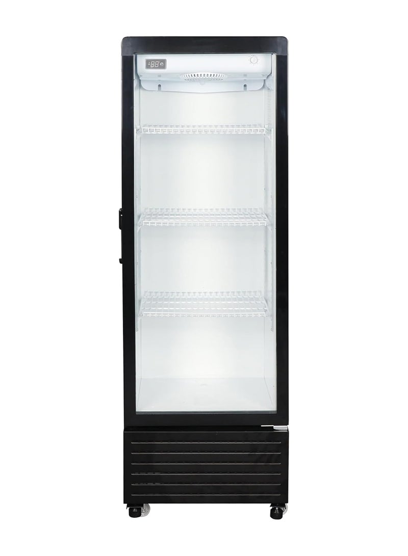 TCL F280SCB Showcase Refrigerator, 280L Gross Capacity, 1-10℃ Temperature, Ventilated Cooling System, Tempered Glass Door, Steel Wire Shelves, Lock & Key, Front Air Blowing - F280SCB F280SCB Black - Image 1