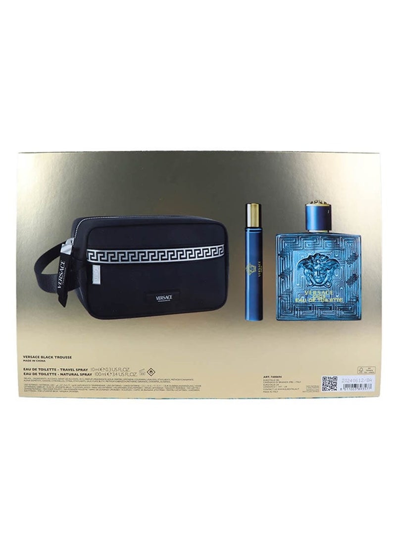 VERSACE Eros Gift Set Eau de Toilette 100ml + Eau de Toilette 10ml + Bag 100+10ml - Image 4