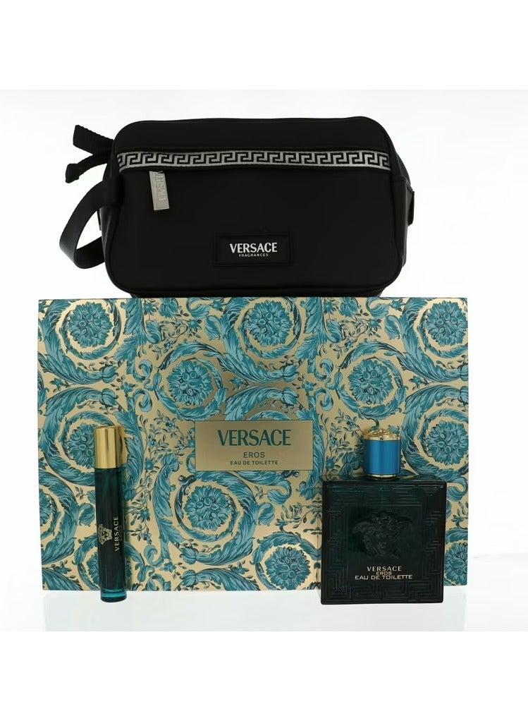 VERSACE Eros Gift Set Eau de Toilette 100ml + Eau de Toilette 10ml + Bag 100+10ml - Image 2