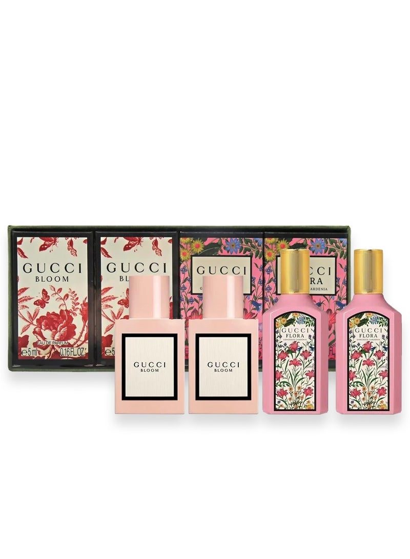 GUCCI For Women Mini Set Edp 2 X 5ml (Bloom Edp) + 2 X 5ml (Flora Gorgeous Gardenia Edp) 5+5+5+5ml - Image 1