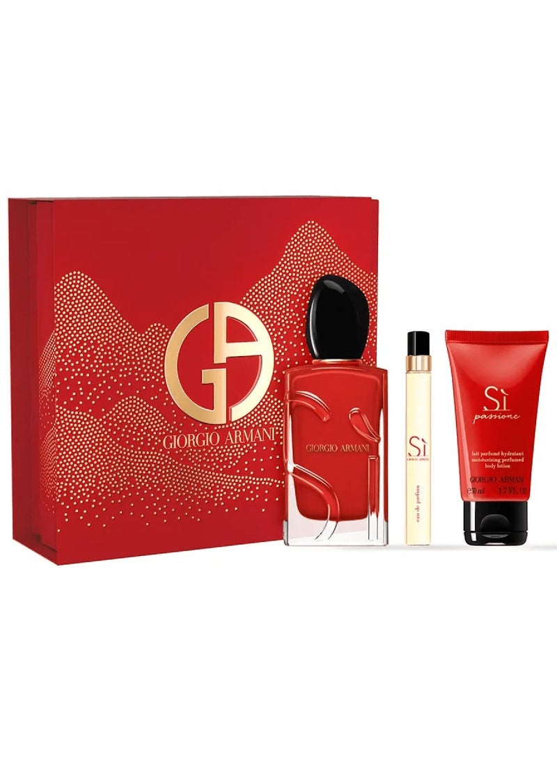 GIORGIO ARMANI Si Passione Gift Set (100ml Eau de Parfum + 10ml Parfum + 50ml Body Lotion) 100+10+50ml - Image 1