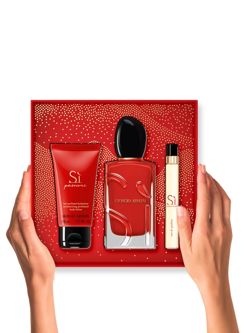 GIORGIO ARMANI Si Passione Gift Set (100ml Eau de Parfum + 10ml Parfum + 50ml Body Lotion) 100+10+50ml - Image 3