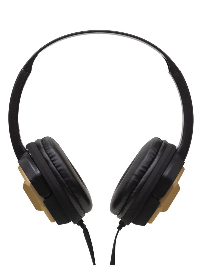 KAYAN KN-802 Extra Bass Stereo HiFi Headphones – Wired Over-Ear Headset with 3.5mm Jack, HD Sound, Comfort Headband, and Foldable Design – Black / Golden - Image 2