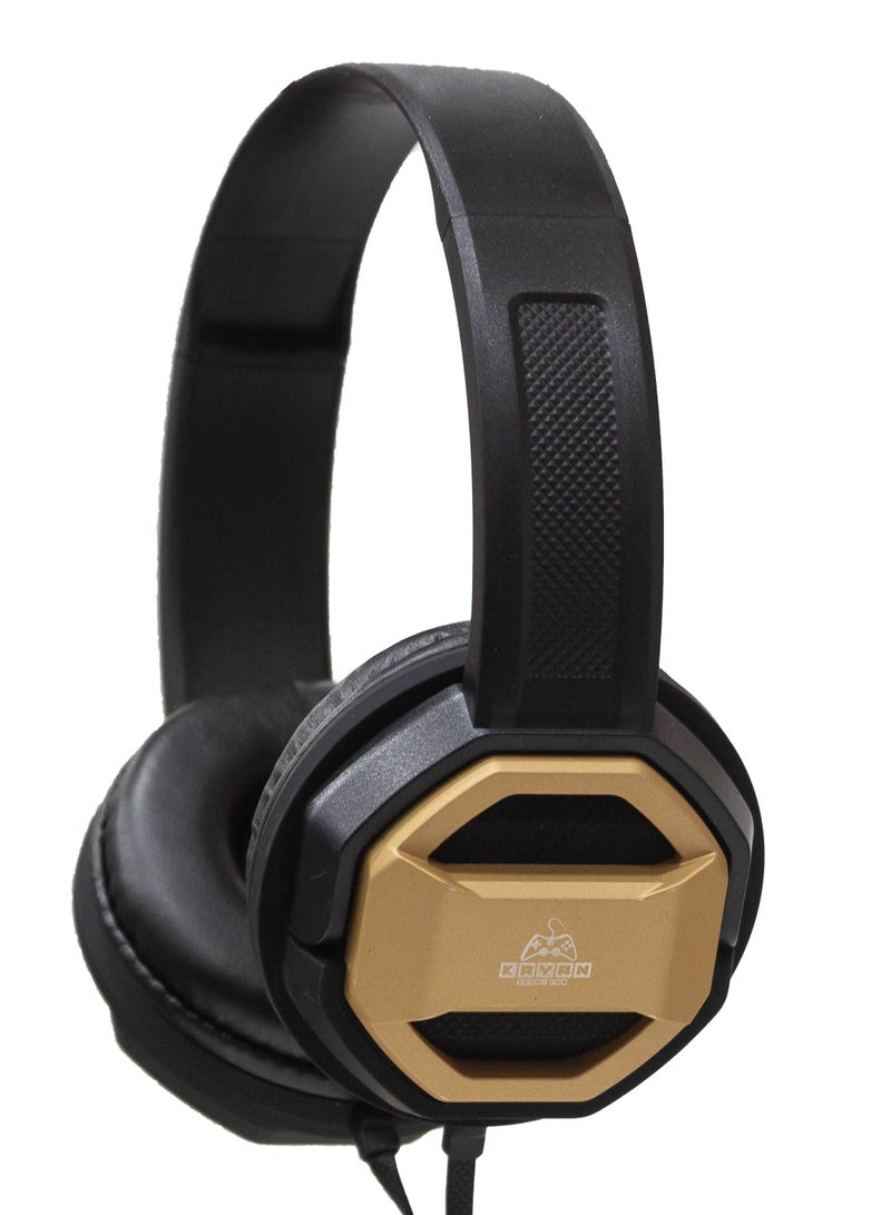 KAYAN KN-802 Extra Bass Stereo HiFi Headphones – Wired Over-Ear Headset with 3.5mm Jack, HD Sound, Comfort Headband, and Foldable Design – Black / Golden - Image 5