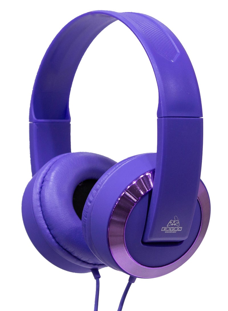 KAYAN KN-829 Stereo HiFi Headphones with 3.5mm Jack – Lightweight Wired Over-Ear Headset with Extra Bass, Comfort Fit, and Hi-Res Audio – Purple - Image 4