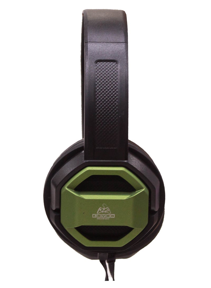 KAYAN KN-802 Extra Bass Stereo HiFi Headphones – Wired Over-Ear Headset with 3.5mm Jack, HD Sound, Comfort Headband, and Foldable Design – Black / Green - Image 2