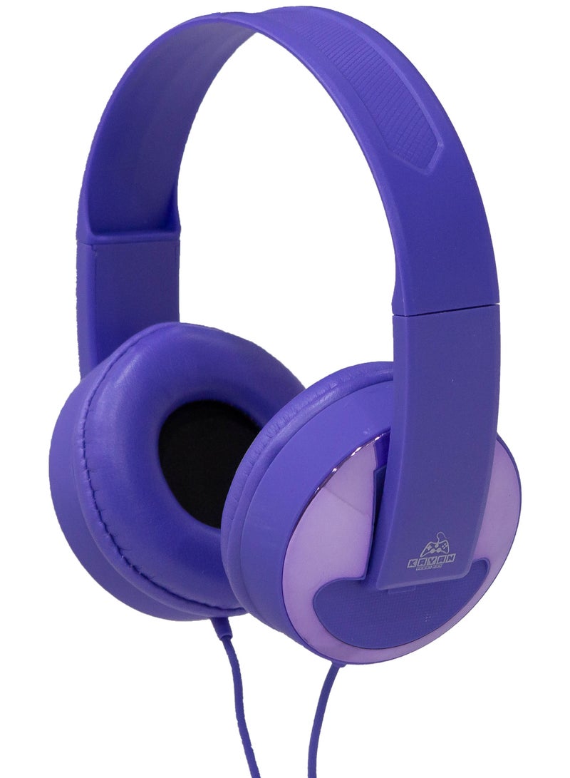 KAYAN KN-828 Stereo HiFi Headphones with 3.5mm Jack – Lightweight Wired Over-Ear Headset with Extra Bass, Comfort Fit, and Hi-Res Audio – Purple - Image 1