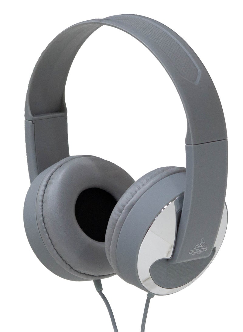 كايان KN-828 Stereo HiFi Headphones with 3.5mm Jack – Lightweight Wired Over-Ear Headset with Extra Bass, Comfort Fit, and Hi-Res Audio – Grey - Image 1