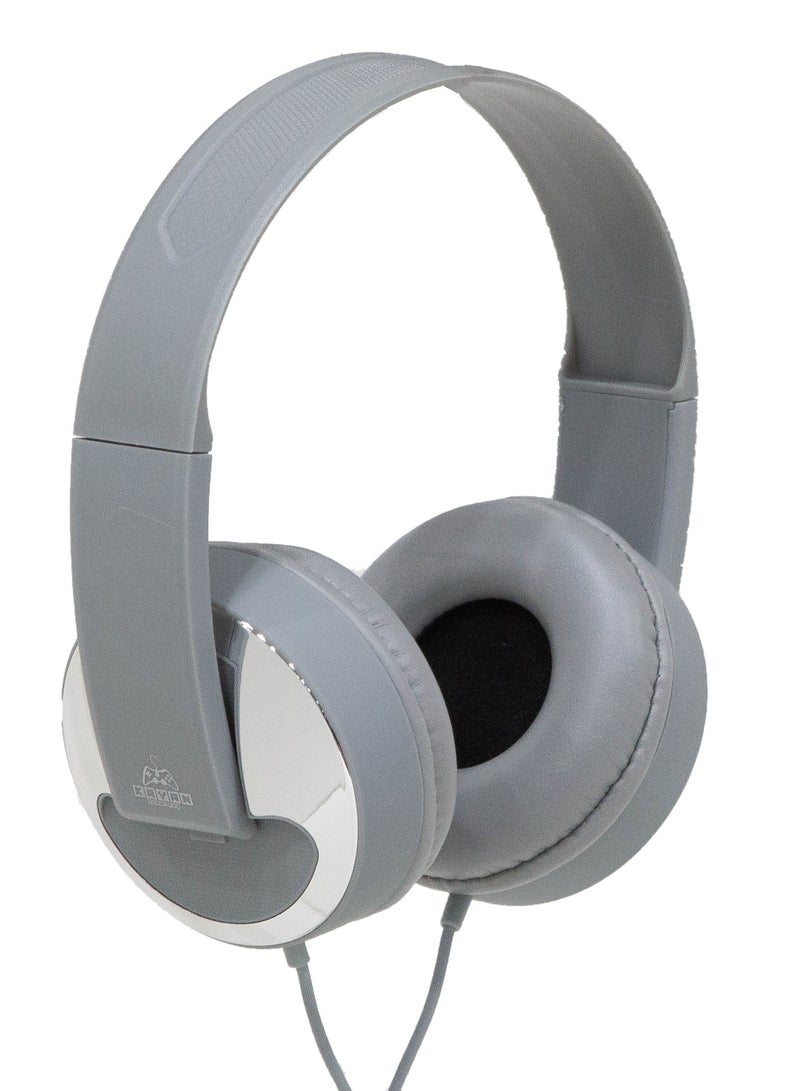 كايان KN-828 Stereo HiFi Headphones with 3.5mm Jack – Lightweight Wired Over-Ear Headset with Extra Bass, Comfort Fit, and Hi-Res Audio – Grey - Image 2