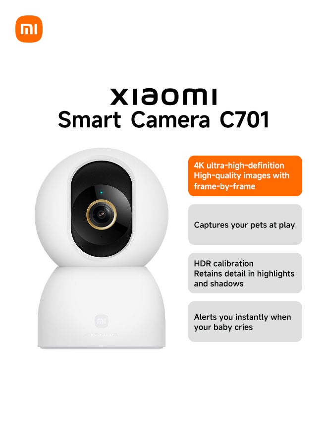 Xiaomi Smart Camera C701 | 4K UHD clarity | Dual-band Wi-Fi 6  | 8MP Super Sharp Video Camera | upto 256GB memory - Image 1