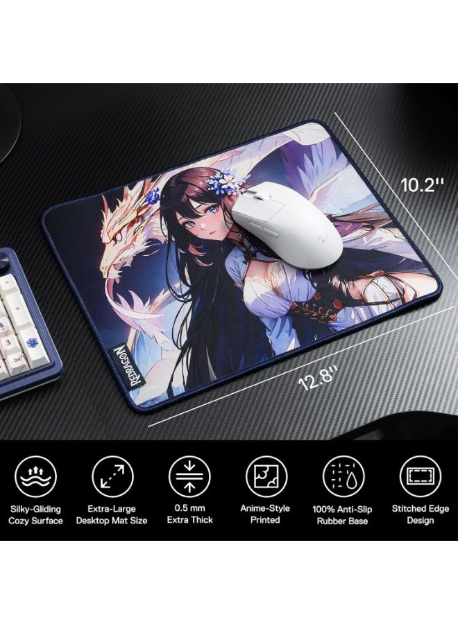 REDRAGON P046S Anime Gaming Mouse Pad - Smooth Lycra Surface, Anti-Slip Rubber Base, Spill-Resistant, Durable 5mm Thick Design, 13 x 10 inches, Dark Blue - Image 5
