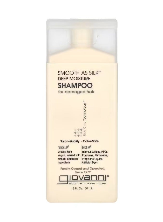 Giovanni, Smooth As Silk, Deep Moisture Shampoo, For Damaged Hair, 2 fl oz (60 ml) - Image 1
