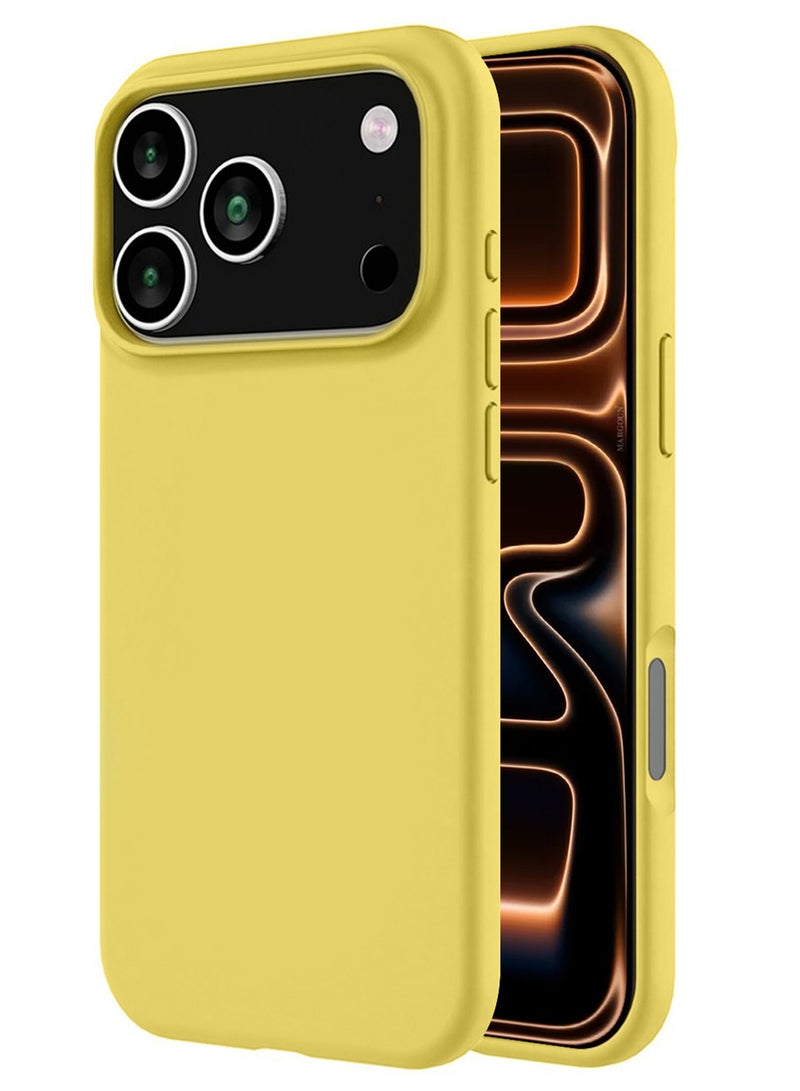 MARGOUN 3Packs Liquid Silicone Protective Phone Case for iPhone 17 Pro Max, Soft Anti-Scratch Microfiber Lining Utra Slim Drop Protection Phone Cover with Two Privacy Screen Protectors - Yellow-5 - Image 5