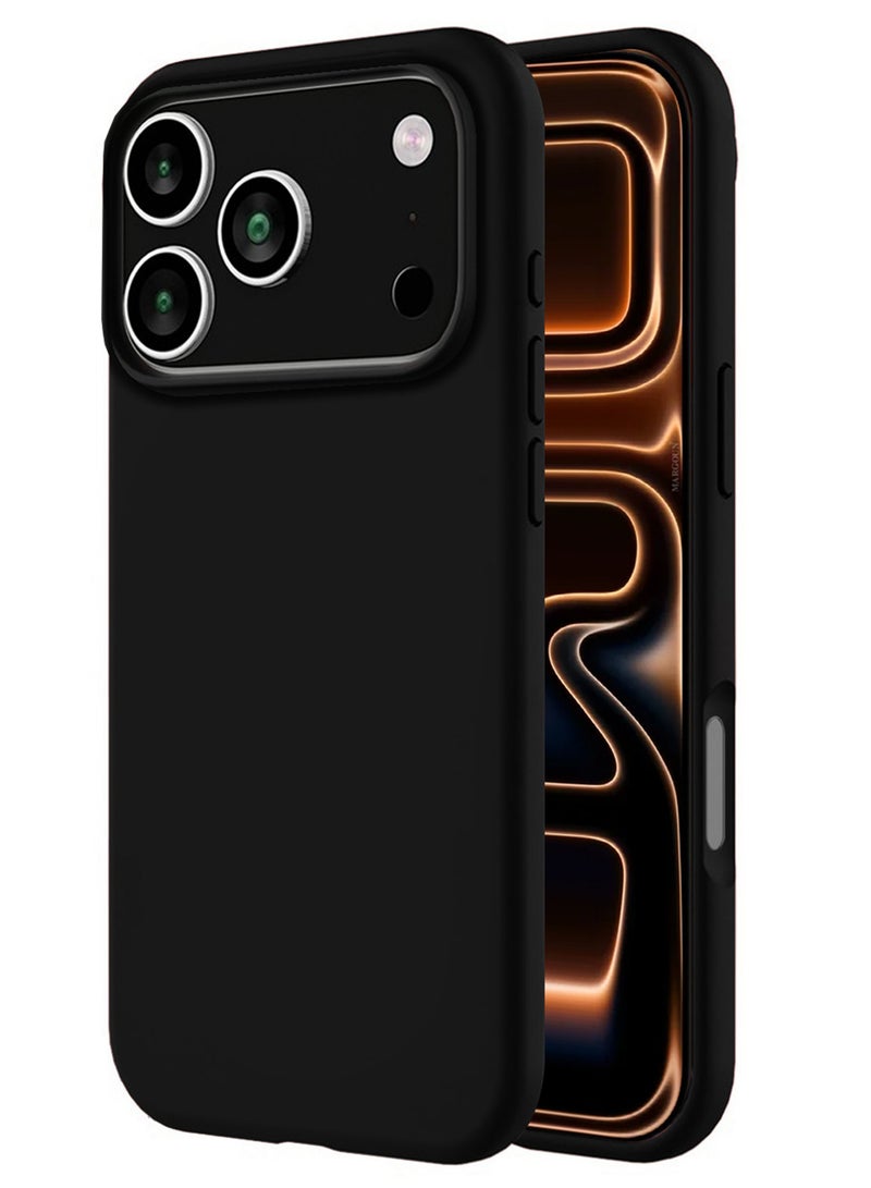 MARGOUN 2Packs Liquid Silicone Protective Phone Case for iPhone 17 Pro Max, Soft Anti-Scratch Microfiber Lining Utra Slim Drop Protection Phone Cover with Privacy Screen Protector - Black-4 - Image 5