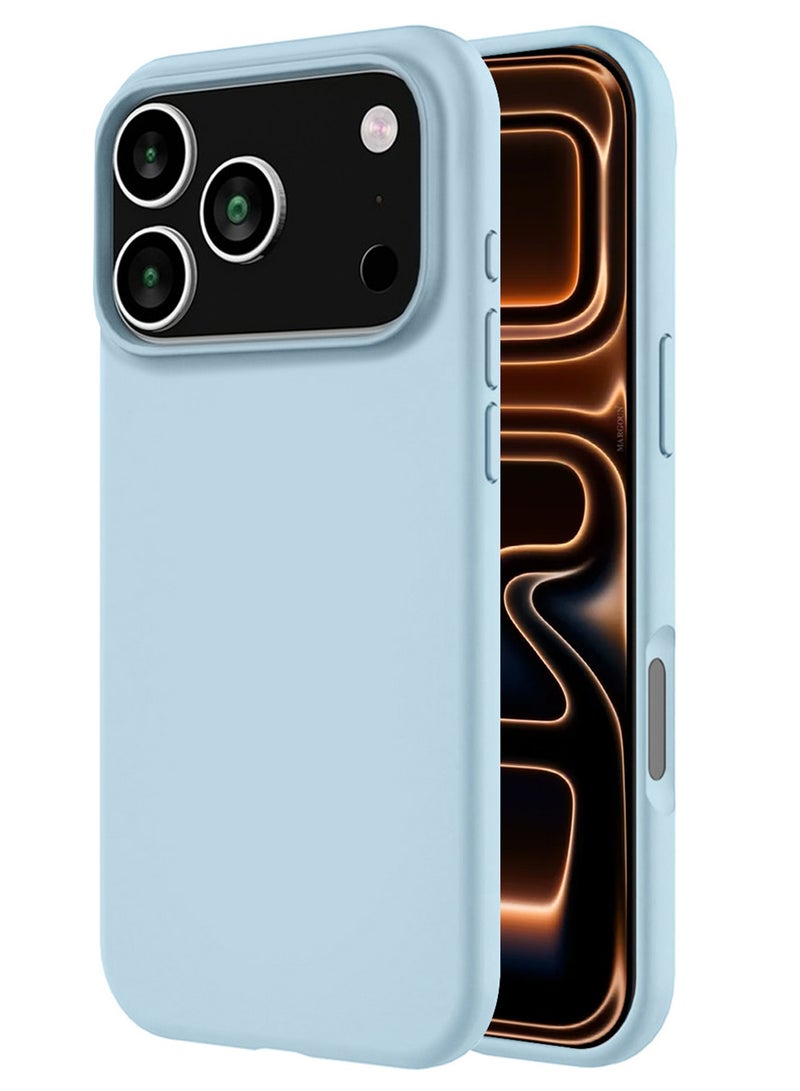 MARGOUN 2Packs Liquid Silicone Protective Phone Case for iPhone 17 Pro Max, Soft Anti-Scratch Microfiber Lining Utra Slim Drop Protection Phone Cover with 3D Screen Protector - Sky Blue-2 - Image 5