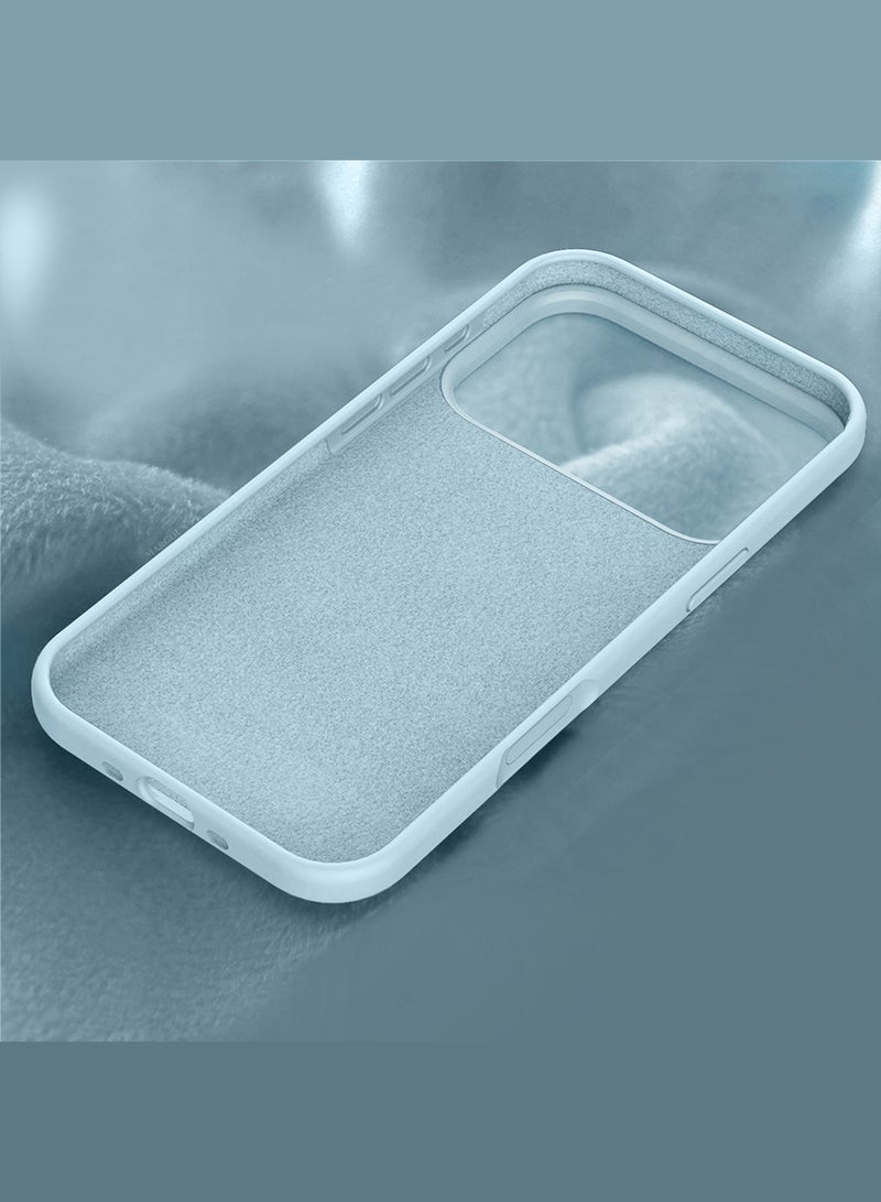 MARGOUN 2Packs Liquid Silicone Protective Phone Case for iPhone 17 Pro Max, Soft Anti-Scratch Microfiber Lining Utra Slim Drop Protection Phone Cover with 3D Screen Protector - Sky Blue-2 - Image 4