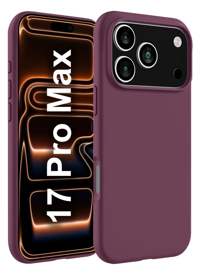 MARGOUN Liquid Silicone Protective Phone Case for iPhone 17 Pro Max, Soft Anti-Scratch Microfiber Lining Utra Slim Drop Protection Phone Cover - Burgundy-1 - Image 1
