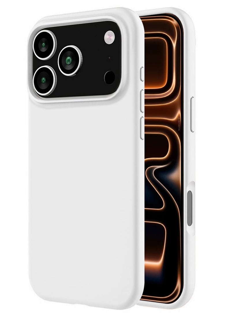 MARGOUN Liquid Silicone Protective Phone Case for iPhone 17 Pro Max, Soft Anti-Scratch Microfiber Lining Utra Slim Drop Protection Phone Cover - White-1 - Image 5